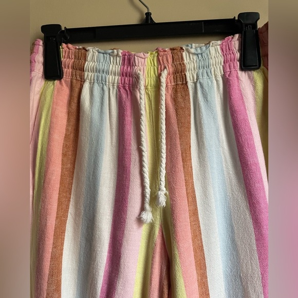 J.Crew Linen-cotton paper-bag drawcord pant wide leg size S boho beach - Picture 3 of 9